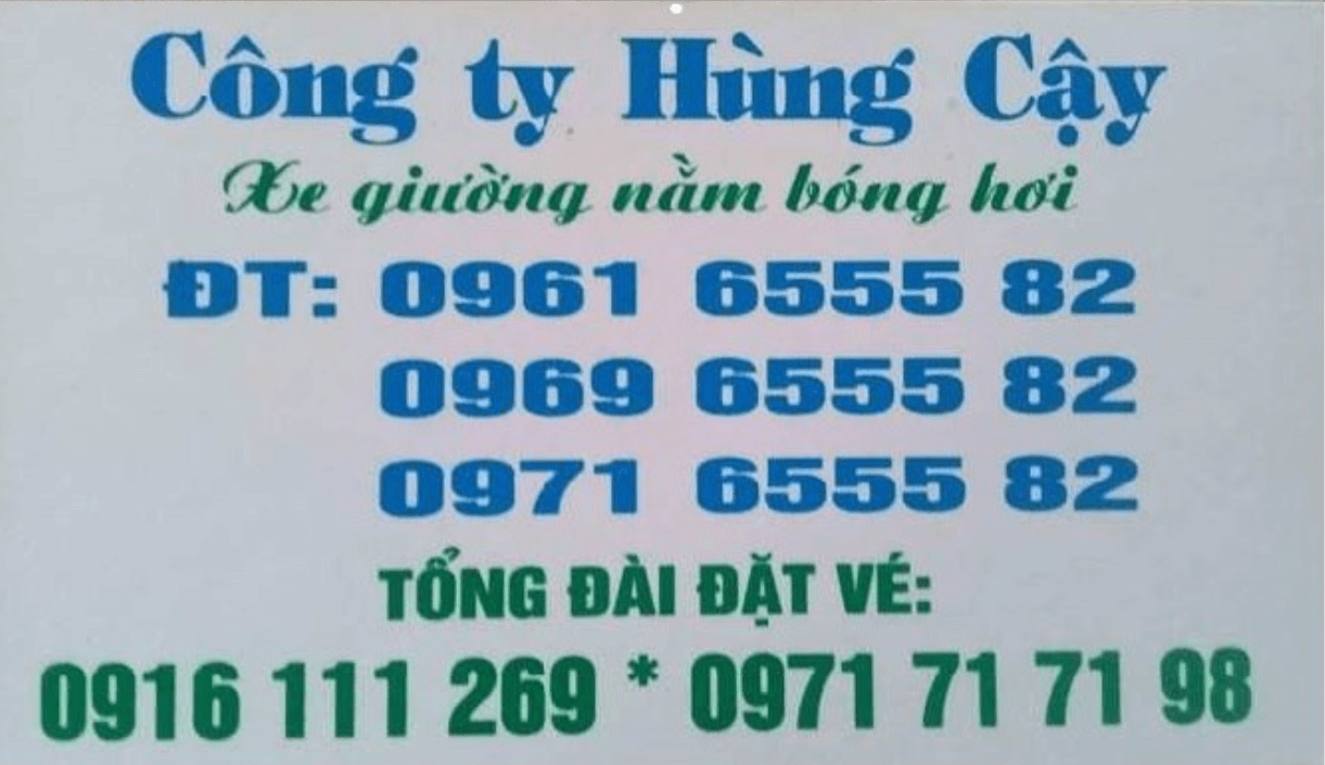 Hệ thống hoạt động nhà xe Hùng Cậy